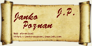 Janko Poznan vizit kartica